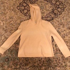 St. John sequin wool hoodie in cream